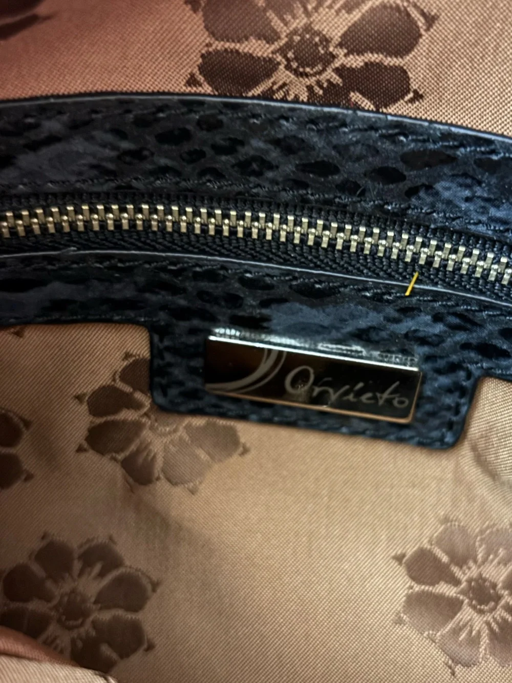 Orvieto by Estel Park Serpente Retro Snake-Embossed Bag with Matching Clutch